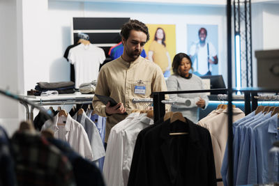 Portrait of female doctor working in store