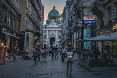 Vienna, austria - august 27, 2019. street in vienna that leads to st charles's church or karlskirche