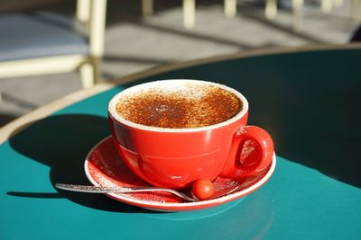 Close-up of coffee on table