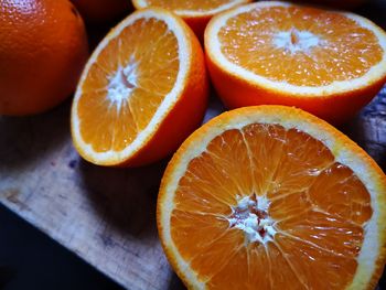 Close-up of oranges on table