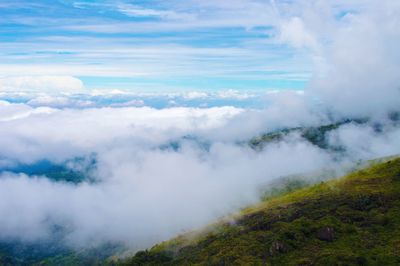 Scenic view of volcanic landscape against sky
