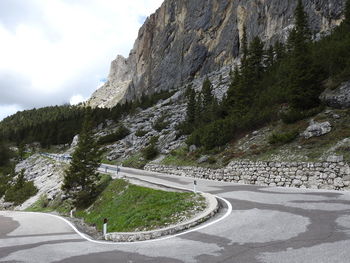 Scenic view of mountain road against sky