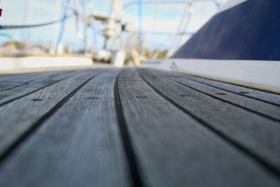 Close-up of wood track