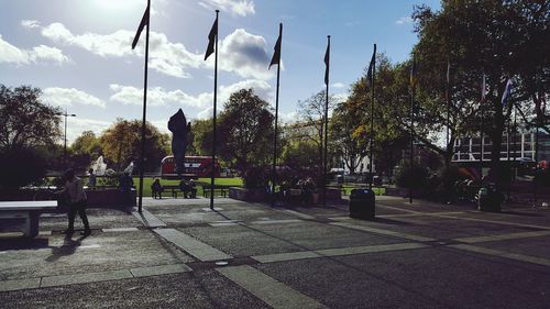 People in park against sky