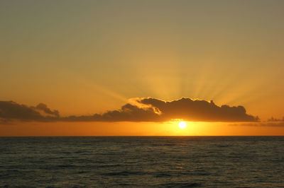Scenic view of sea at sunset