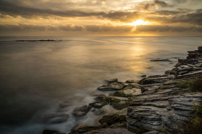 Scenic view of sea during sunset