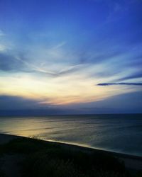 Scenic view of sea at sunset