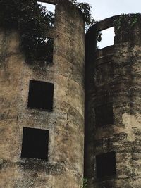 Low angle view of abandoned building