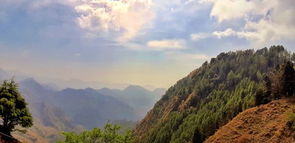 Panoramic view of mountains against sky