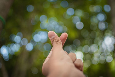 Close-up of cropped hand