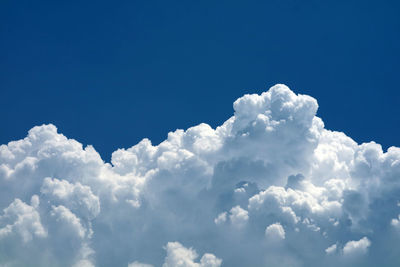 Low angle view of clouds in blue sky