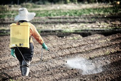 Man working on field