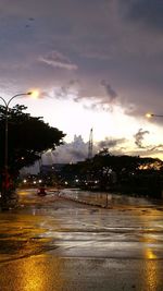 Road in city against sky