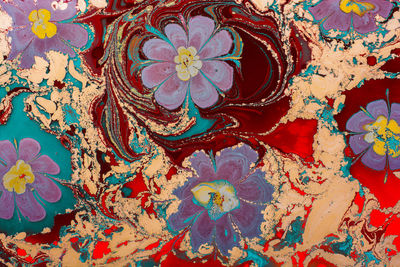 Full frame shot of painting on floor
