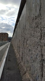 Road by building against sky