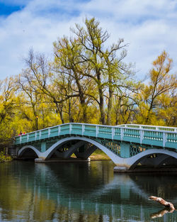 Bridge over river against sky