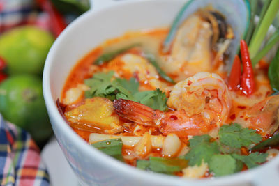 Close-up of soup in bowl