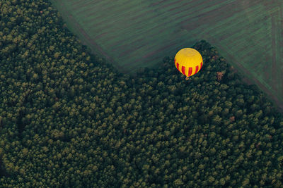 High angle view of hot air balloon