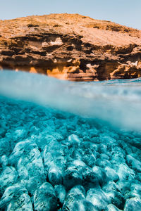 Scenic view of sea and rocks