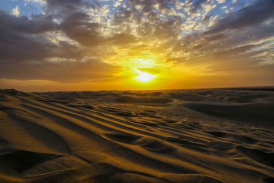 Scenic view of sunset over landscape