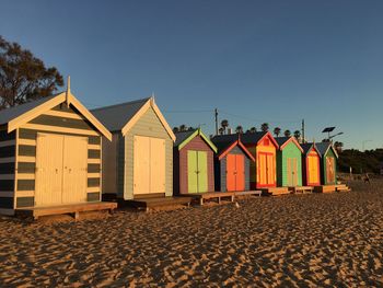 View of beach against clear sky