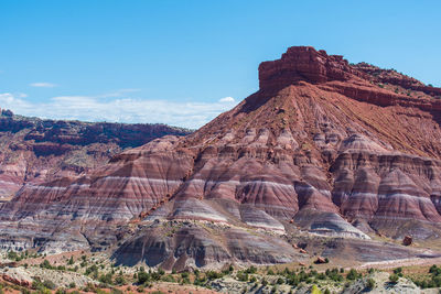 Landscape of banded hillside at paria canyon in grand staircase escalante national monument in utah