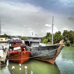 Boats in harbor