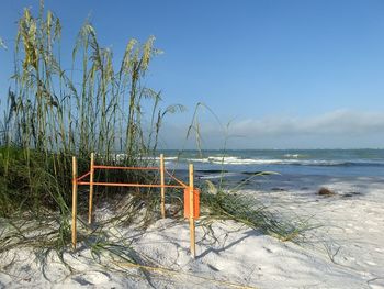 Scenic view of beach against sky