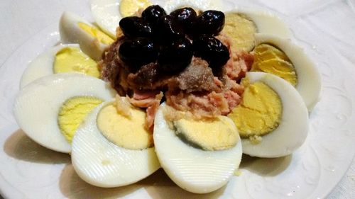 Close-up of dessert served in plate