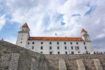 Low angle view of historic building against sky