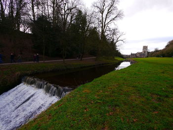 View of river passing through park