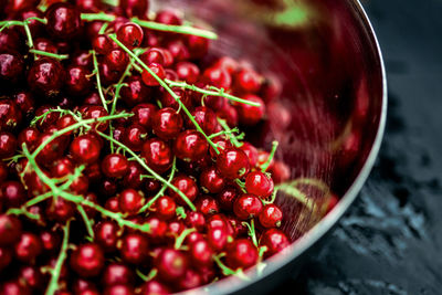 Close-up of cherries in water