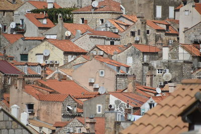 High angle view of houses