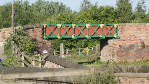 View of bridge against trees