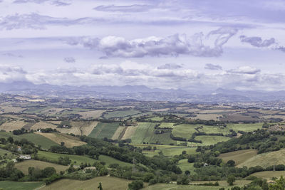 Aerial view of landscape against sky