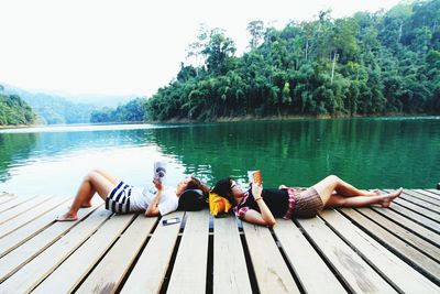 Pier on lake