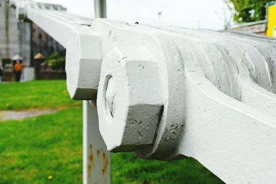 Close-up of white umbrella