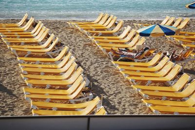 High angle view of beach