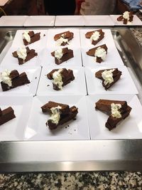 High angle view of food on table