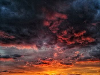 Low angle view of sky during sunset