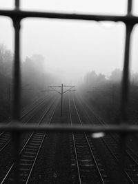 High angle view of railroad tracks against sky