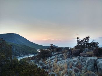 Scenic view of mountain against sky