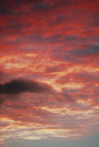 Scenic view of dramatic sky during sunset