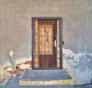 Closed door of old building