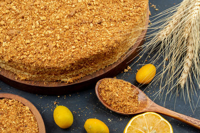 Close-up of food on table