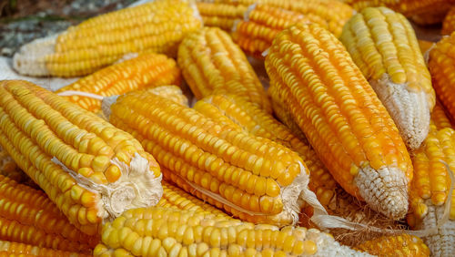 High angle view of vegetables for sale at market stall