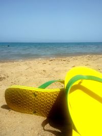 Scenic view of sea against blue sky