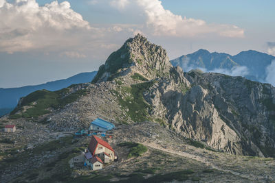 Scenic view of mountains against sky