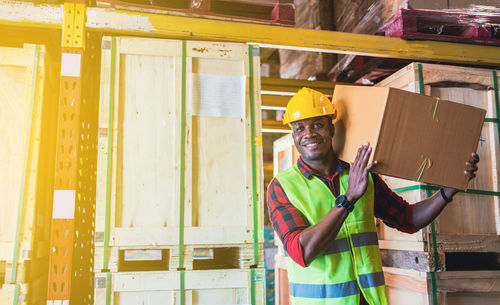 Full length portrait of a man working