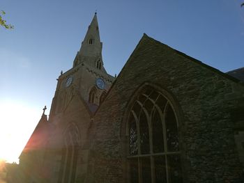 Low angle view of temple against sky